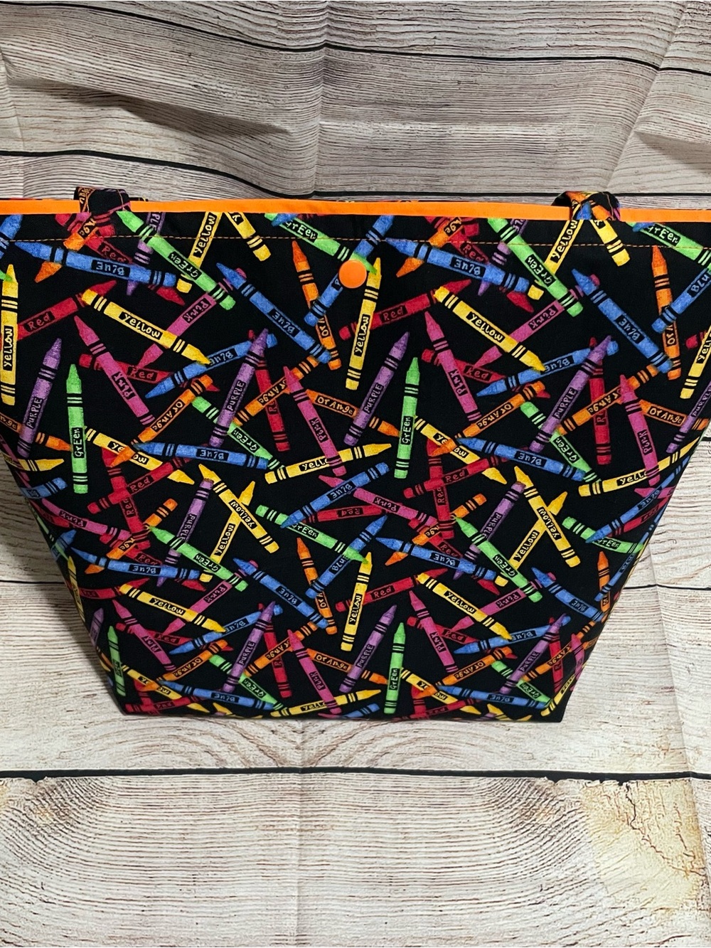 Colorful Crayon Print Tote Bag